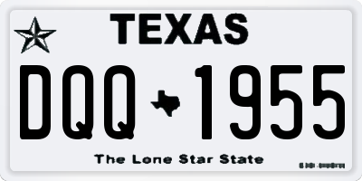 TX license plate DQQ1955