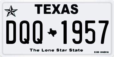 TX license plate DQQ1957