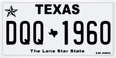 TX license plate DQQ1960
