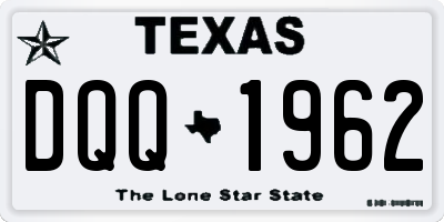 TX license plate DQQ1962