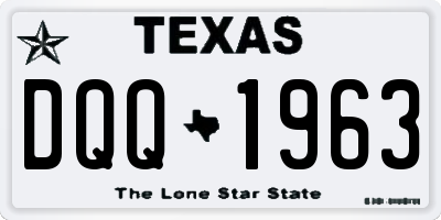 TX license plate DQQ1963