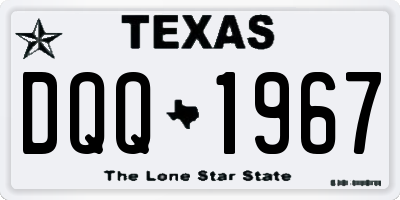 TX license plate DQQ1967