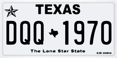 TX license plate DQQ1970