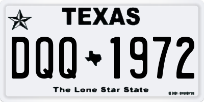 TX license plate DQQ1972
