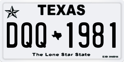 TX license plate DQQ1981
