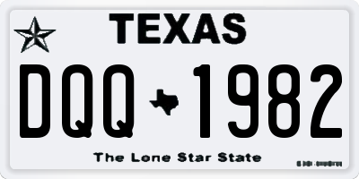 TX license plate DQQ1982