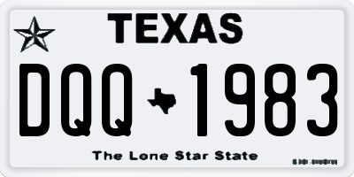 TX license plate DQQ1983