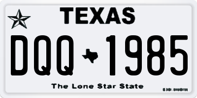 TX license plate DQQ1985