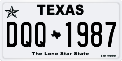 TX license plate DQQ1987