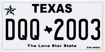 TX license plate DQQ2003