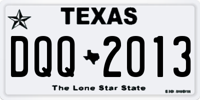 TX license plate DQQ2013