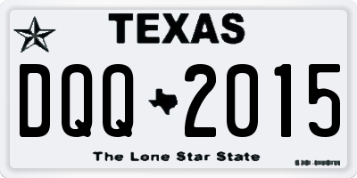 TX license plate DQQ2015