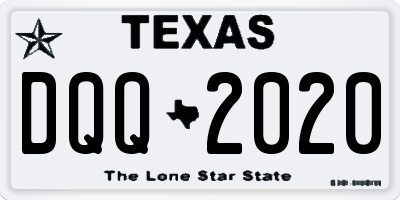 TX license plate DQQ2020