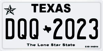 TX license plate DQQ2023