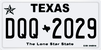 TX license plate DQQ2029