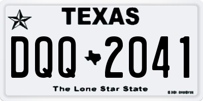 TX license plate DQQ2041