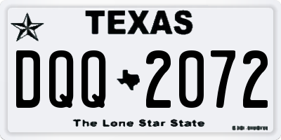 TX license plate DQQ2072