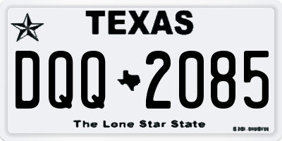 TX license plate DQQ2085
