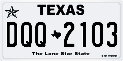 TX license plate DQQ2103