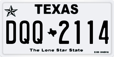 TX license plate DQQ2114