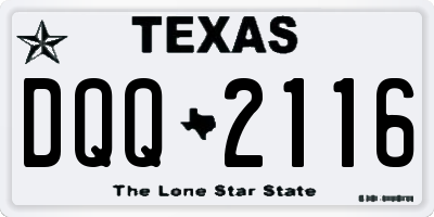 TX license plate DQQ2116