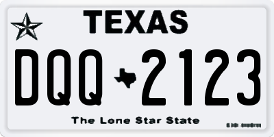 TX license plate DQQ2123