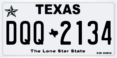 TX license plate DQQ2134