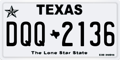 TX license plate DQQ2136