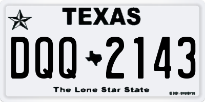 TX license plate DQQ2143