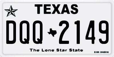 TX license plate DQQ2149