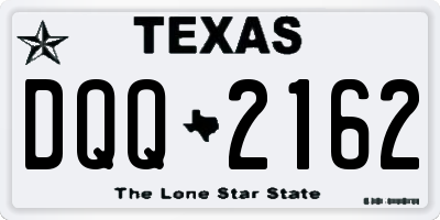 TX license plate DQQ2162