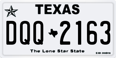 TX license plate DQQ2163