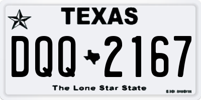 TX license plate DQQ2167