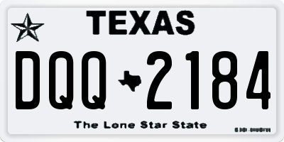 TX license plate DQQ2184