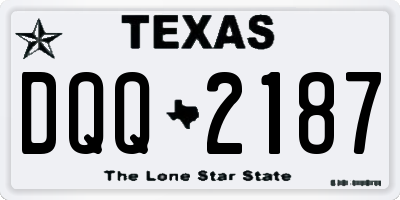 TX license plate DQQ2187