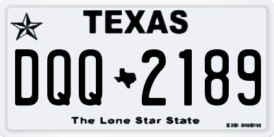 TX license plate DQQ2189