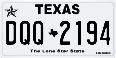 TX license plate DQQ2194