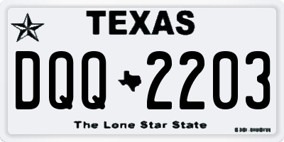 TX license plate DQQ2203