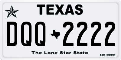 TX license plate DQQ2222
