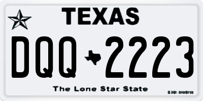 TX license plate DQQ2223