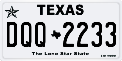 TX license plate DQQ2233