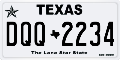 TX license plate DQQ2234