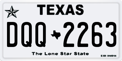 TX license plate DQQ2263