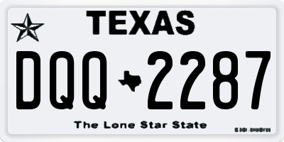 TX license plate DQQ2287