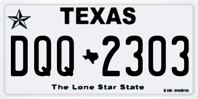 TX license plate DQQ2303