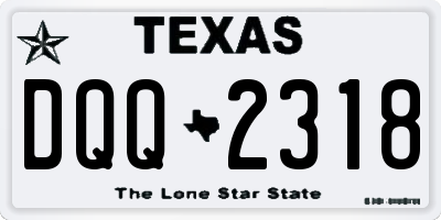 TX license plate DQQ2318