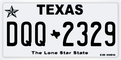 TX license plate DQQ2329