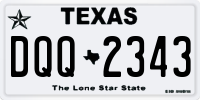 TX license plate DQQ2343