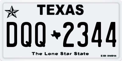 TX license plate DQQ2344