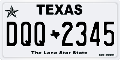 TX license plate DQQ2345